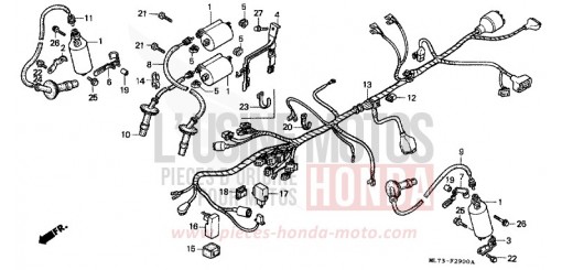 WIRE HARNESS/ IGNITION COIL VFR750FH de 1987